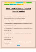 ANCC FNP Boards Study Guide with Complete Solutions