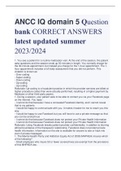 ANCC IQ domain 5 Question  bank CORRECT ANSWERS  latest updated summer  2023/2024