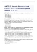 ANCC IQ domain 3 Question bank  CORRECT ANSWERS latest updated  summer 2023/2024