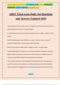 AREC Final exam Study Set Questions and Answers Updated 2024