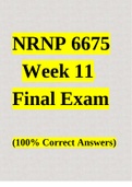 NRNP 6675 Week 11 Final Exam 2024 (100% Correct Answers)