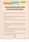 CSET Social Science Subtest 3 Study Guide with Complete Solutions