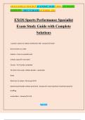 EXOS Sports Performance Specialist Exam Study Guide with Complete Solutions