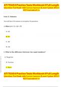 ATI TEAS 6 Practice Tests Workbook 6 Full Length Questions Test Bank with Correct Answers |Latest Update 2021/2022 Guaranteed A+ 