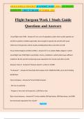 Flight Surgeon Week 1 Study Guide Questions and Answers