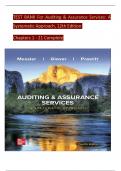 TEST BANK For Auditing & Assurance Services: A Systematic Approach, 12th Edition By William Messier Jr, Steven Glover, Verified Chapters 1 - 21, Complete Newest Version