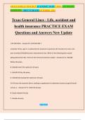 Texas General Lines - Life, accident and health insurance PRACTICE EXAM Questions and Answers New Update