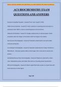 ACS BIOCHEMISTRY EXAM QUESTIONS AND ANSWERS