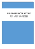 PHLEBOTOMY PRACTICE TEST LATEST UPDATE2023