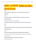 2023 LATEST NIMS-IS 200.c Final Exam  