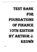 Test Bank for Foundations of Finance 10th Edition by Arthur J. Keown