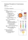 Summary Perception to Conciousness Part 1 (Lecture 1 - 8)