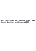 ATI TEAS English and Language Usage Latest Update Questions And Answers 2023.