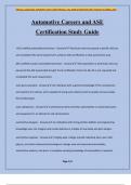 Automotive Careers and ASE Certification Study Guide