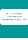 NU211, NUR2115 Fundamentals of Professional Nursing Exam 1