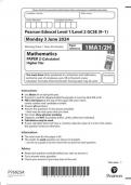 Pearson Edexcel Level 1/Level 2 GCSE Mathematics PAPER 2 (Calculator) Higher Tier 1ma1/2h question paper 2024 june 