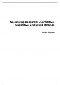 Test Bank For Counseling Research Quantitative, Qualitative, and Mixed Methods, 3rd Edition by Carl J. Sheperis J Scott Young M Harry Daniels