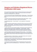 Hospice and Palliative Registered Nurse Certification 2024 exam