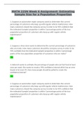 MATH 225N Week 6 Assignment Estimating Sample Size for a Population Proportion