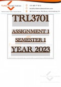 Exam (elaborations) TRL3701 - Transport Management II (TRL3701) 