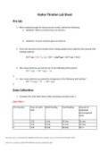 Liberty University Online Academy CHEMISTRY 1100 Redox Titration (GRADED A)