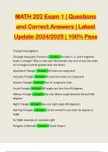 MATH 202 Exam 1 | Questions and Correct Answers | Latest Update 2024/2025 | 100% Pass