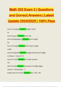 Math 202 Exam 2 | Questions and Correct Answers | Latest Update 2024/2025 | 100% Pass