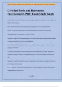 Certified Parks and Recreation Professional (CPRP) Exam Study Guide