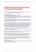  WGU D107 Cybersecurity Essentials Final Exam Newest 2024/25