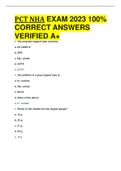 PCT NHA EXAM 2023 100% CORRECT ANSWERS VERIFIED A+