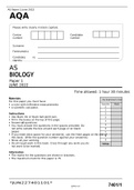 AQA AS LEVEL BIOLOGY Paper 1 June 2022 Question Paper