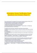  Ambulatory Nurse Certification Exam Questions And Answers Rated A+.