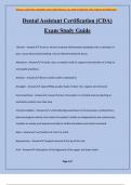 Dental Assistant Certification (CDA) Exam Study Guide