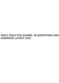 ONCC PRACTICE EXAMS- 50 QUESTIONS AND ANSWERS LATEST 2023.