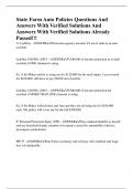 State Farm Auto Policies Questions And Answers With Verified Solutions And Answers With Verified Solutions Already Passed!!!