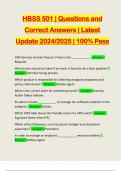 HBSS 501 | Questions and Correct Answers | Latest Update 2024/2025 | 100% Pass