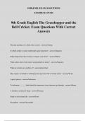 9th Grade English The Grasshopper and the Bell Cricket. Exam Questions With Correct Answers