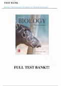 Test Bank - Biology: The Essentials 4th Edition by Mariëlle Hoefnagels, All Chapters 1-30 |Complete Guide A+