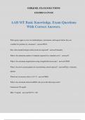 AAB MT Basic Knowledge. Exam Questions With Correct Answers.