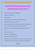 FACHE WK2 Human Resources Study Questions with Correct Answers