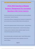 WGU D351 Functions of Human Resource Management Pre-Assessment Questions with Correct Answers