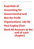 Essentials of Accounting for Governmental and Not-for-Profit Organizations, 14e Paul Copley (Solution Manual with Test Bank)