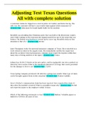 Adjusting Test Texas (150 Questions All with complete solution