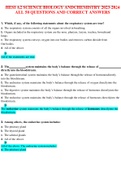 HESI A2 SCIENCE BIOLOGY AND   CHEMISTRY 2023-2024 ALL 50 QUESTIONS AND CORRECT ANSWERS