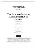 Test Bank for The Law and Business Administration in Canada, 15th Edition Smyth (All Chapters included)