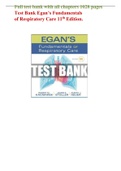 Egan’s Fundamentals of Respiratory Care 11th Edition Kacmarek Test Bank ,All Chapters