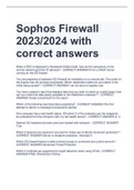 Sophos Firewall 2023/2024 with  correct answers