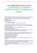 ALL PEDS HESI REAL EXAM/ QUESTIONS & ANSWERS 2023TEST BANK/A+ GUIDE /Latest Updated