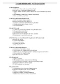 Carbohydrates Metabolism Biochemistry MCQs 