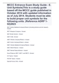 MCCC Entrance Exam Study Guide - E. Unit Symbols(This is a study guide based off the MCCC guide published in October 2014 with updated information as of July 2014. Students must be able to build proper unit symbols for the following units. (Reference ADRP